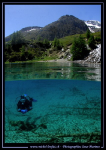 Mountain Lake diving in Switzerland... :O)... by Michel Lonfat 